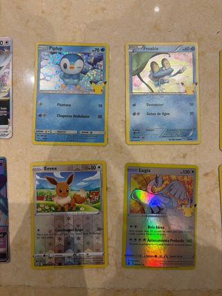 Lote 9 cartas Pokémon: Lugia, Eevee, Arceus