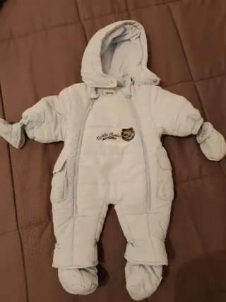 Tutina neonato imbottita azzurra