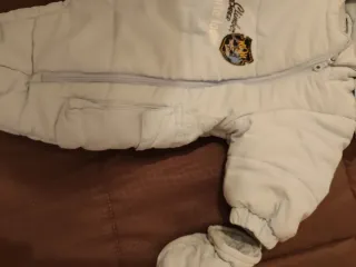 Tutina neonato imbottita azzurra