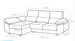 En Valdespartera - Sofá Chaiselongue Gris/Marrón