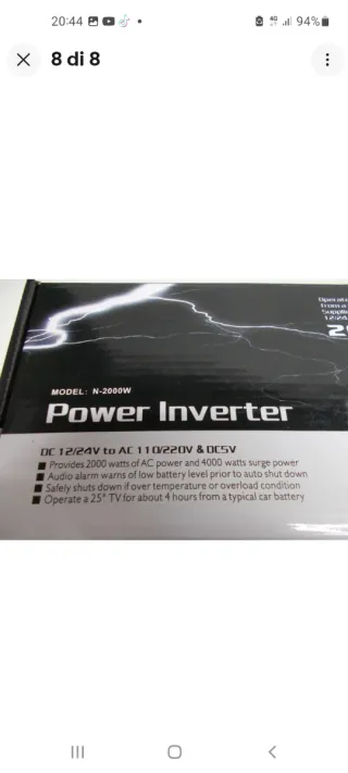 Inverter 2000W 12V 220V Trasformatore Auto Camper