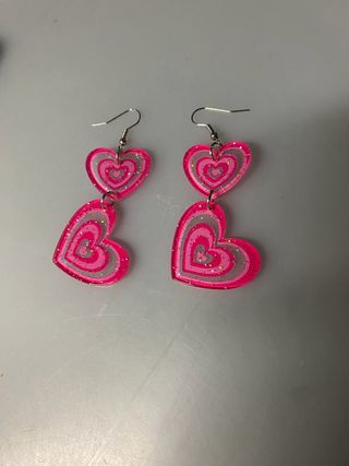 Pendientes Corazón Rosa