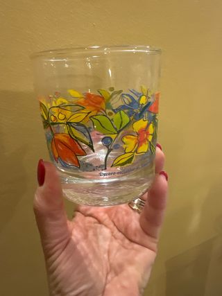 Set 6 Bicchieri Vetro Fantasia Floreale