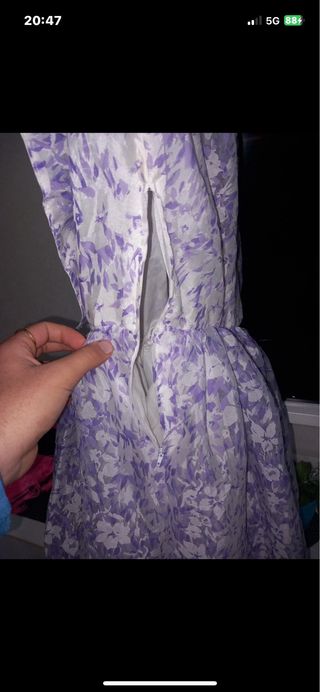 Vestito organza bianco e lilla