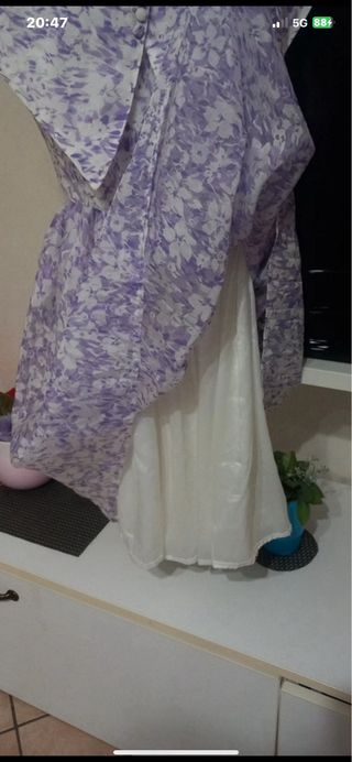 Vestito organza bianco e lilla