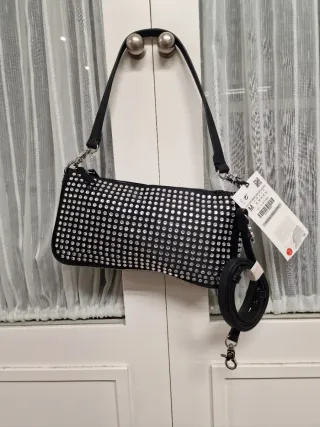 Bolso de hombro fantasia con pedrería