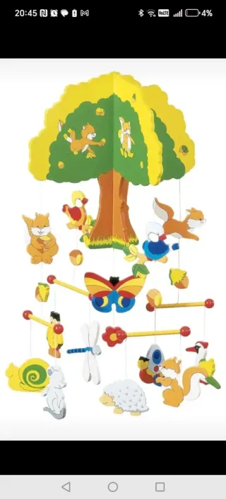 Giostrina culla legno bosco animali