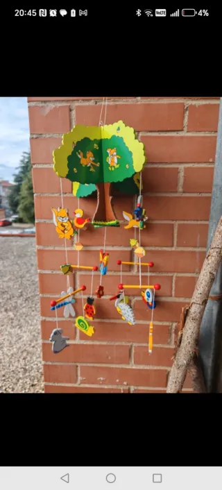 Giostrina culla legno bosco animali