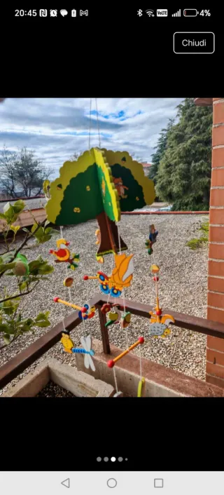 Giostrina culla legno bosco animali