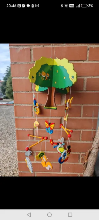 Giostrina culla legno bosco animali