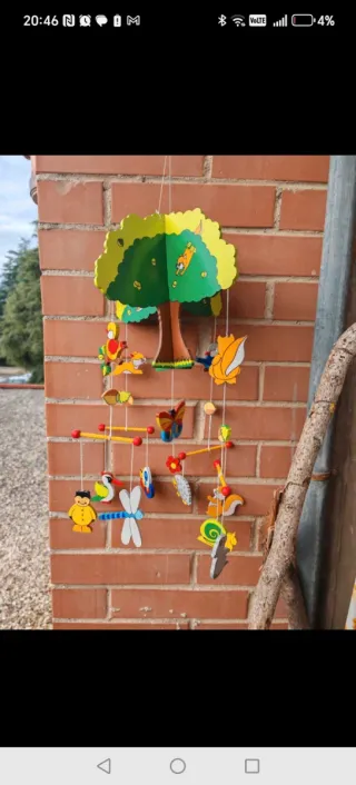 Giostrina culla legno bosco animali