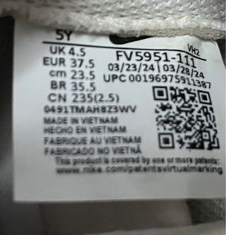 Nike Air Force 1 Talla 37.5 Blancas