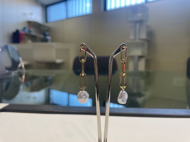 Pendientes Oro 18k Perla Barroca