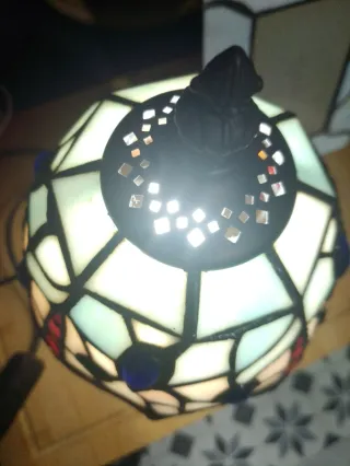 Lámpara Tiffany Dragón Cristal Metal