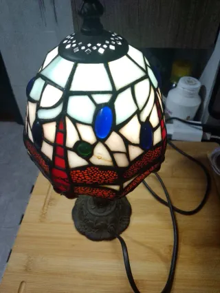 Lámpara Tiffany Dragón Cristal Metal