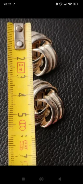 Pendientes clips plateados vintage