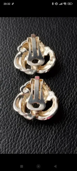 Pendientes clips plateados vintage