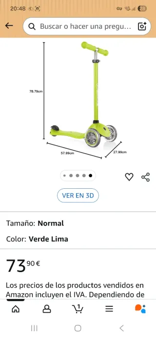 Patinete 3 ruedas verde