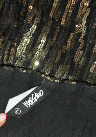 Top lentejuelas negro y dorado. Mossimo