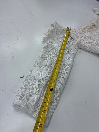 Vestito pizzo bianco e beige