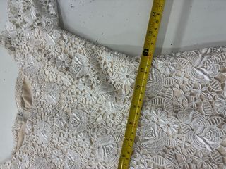 Vestito pizzo bianco e beige