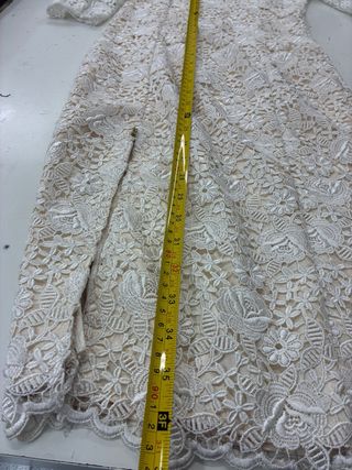 Vestito pizzo bianco e beige