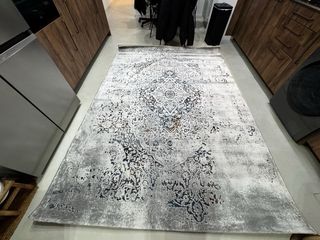 Alfombra Persa Gris y Blanca
