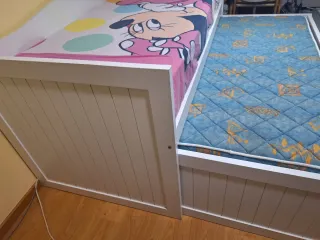 Cama nido madera maciza, 2 camas y 3 cajones