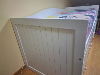 Cama nido madera maciza, 2 camas y 3 cajones