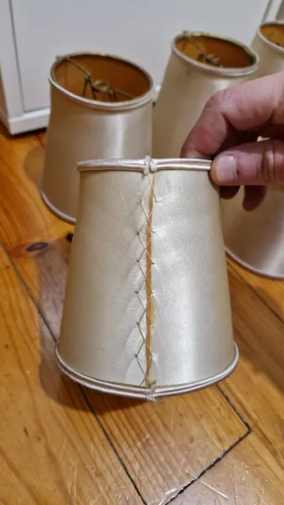 LOTE 6 PANTALLAS Lámpara Antiguas Beige