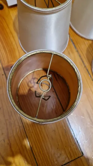 LOTE 6 PANTALLAS Lámpara Antiguas Beige