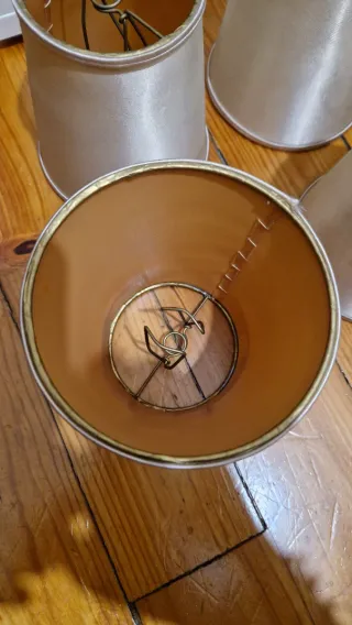 LOTE 6 PANTALLAS Lámpara Antiguas Beige