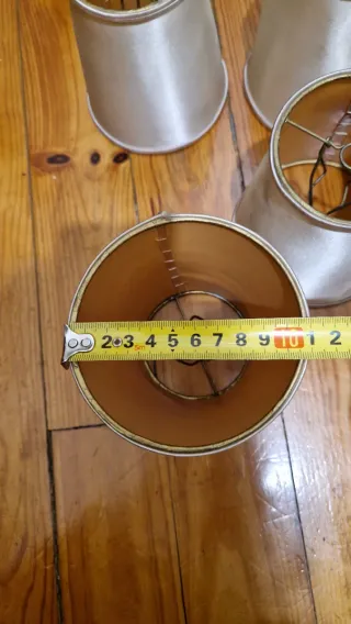 LOTE 6 PANTALLAS Lámpara Antiguas Beige