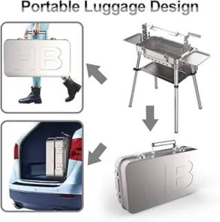 Parrilla Barbacoa Portátil Carbón