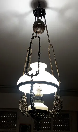 Lámpara de techo metal y cristal