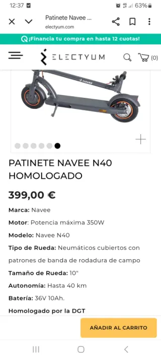 Patinete eléctrico francés