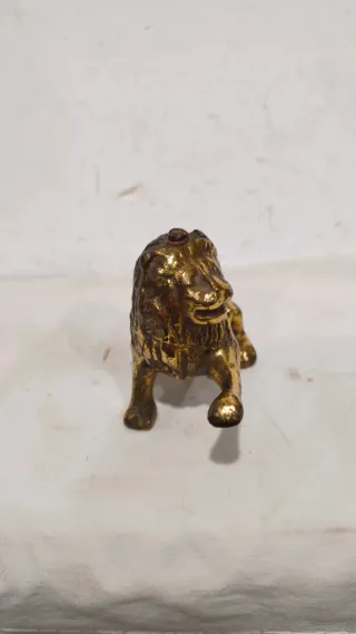 Antigua Figura León Bronce Macizo S. XIX