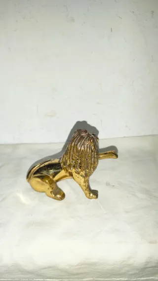 Antigua Figura León Bronce Macizo S. XIX