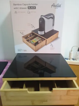 Portacialde bambù e vetro