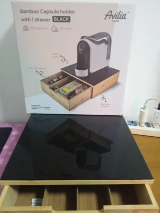 Portacialde bambù e vetro