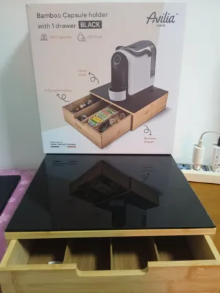 Portacialde bambù e vetro