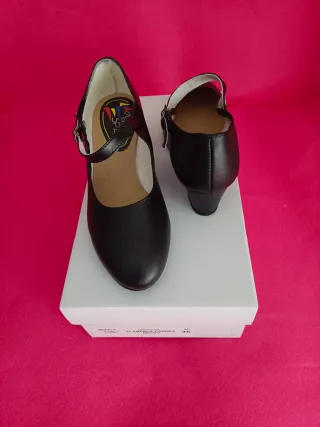 Zapatos Flamenco Hebilla Negro Talla 37