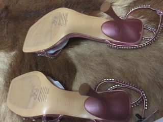 Sandalias Mango Tacon Brillantes Rosa Talla 38