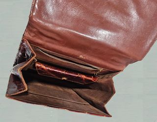 Bolso Piel Cocodrilo Vintage Marrón