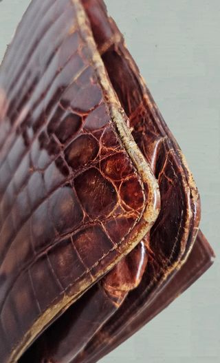 Bolso Piel Cocodrilo Vintage Marrón