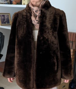 Chaquetón piel mouton marrón