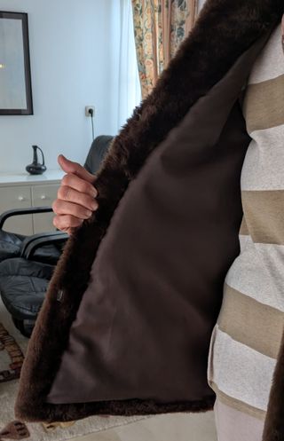 Chaquetón piel mouton marrón