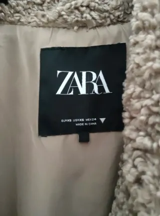 Abrigo Zara Borreguito Beige marrón