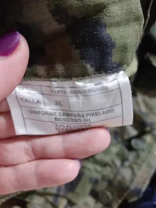 Casaca militar española camuflaje