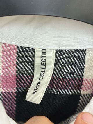 Camicia a quadri rosa e nera